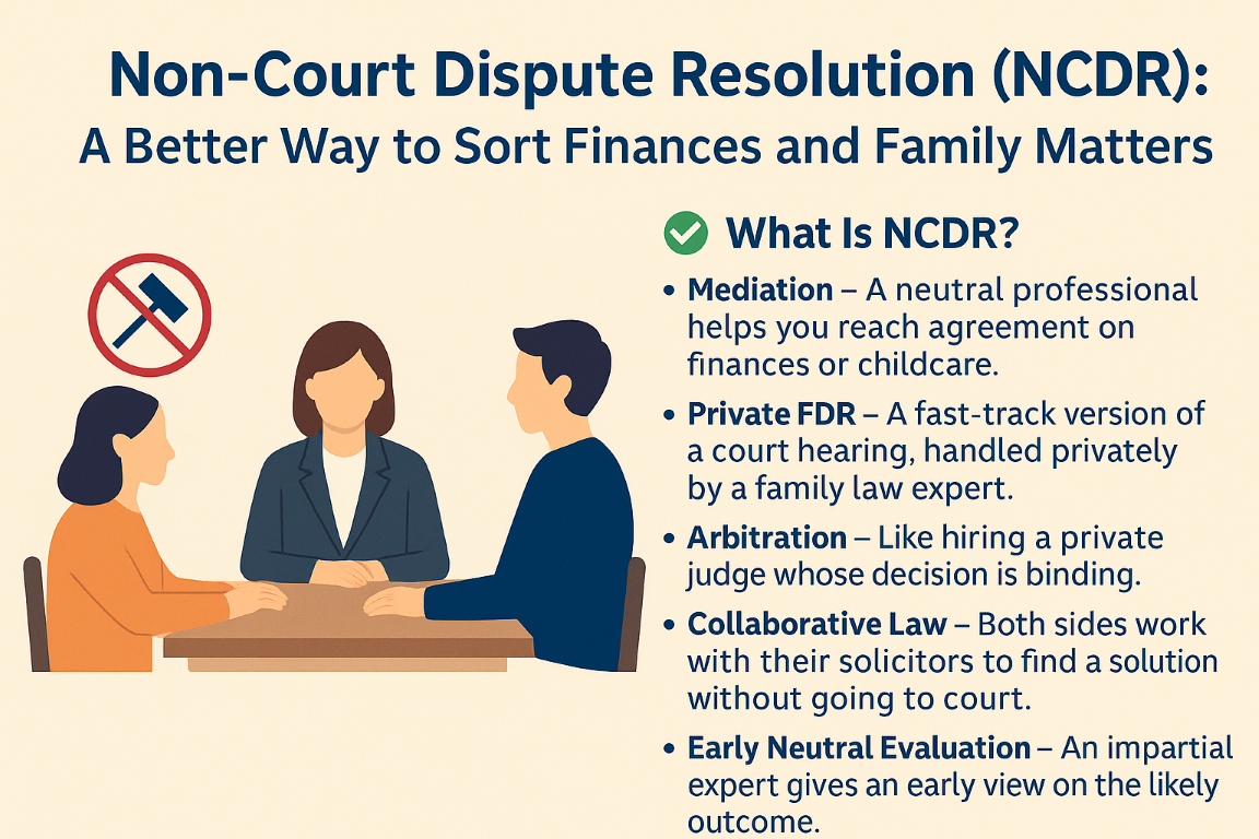 Explanation of no court dispute resolution for family law cases